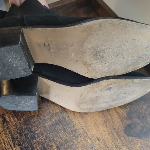 Steve Madden Womens Chaselyn Leather Almond Toe Ankle, Black Suede 9 - Picture 3 of 6